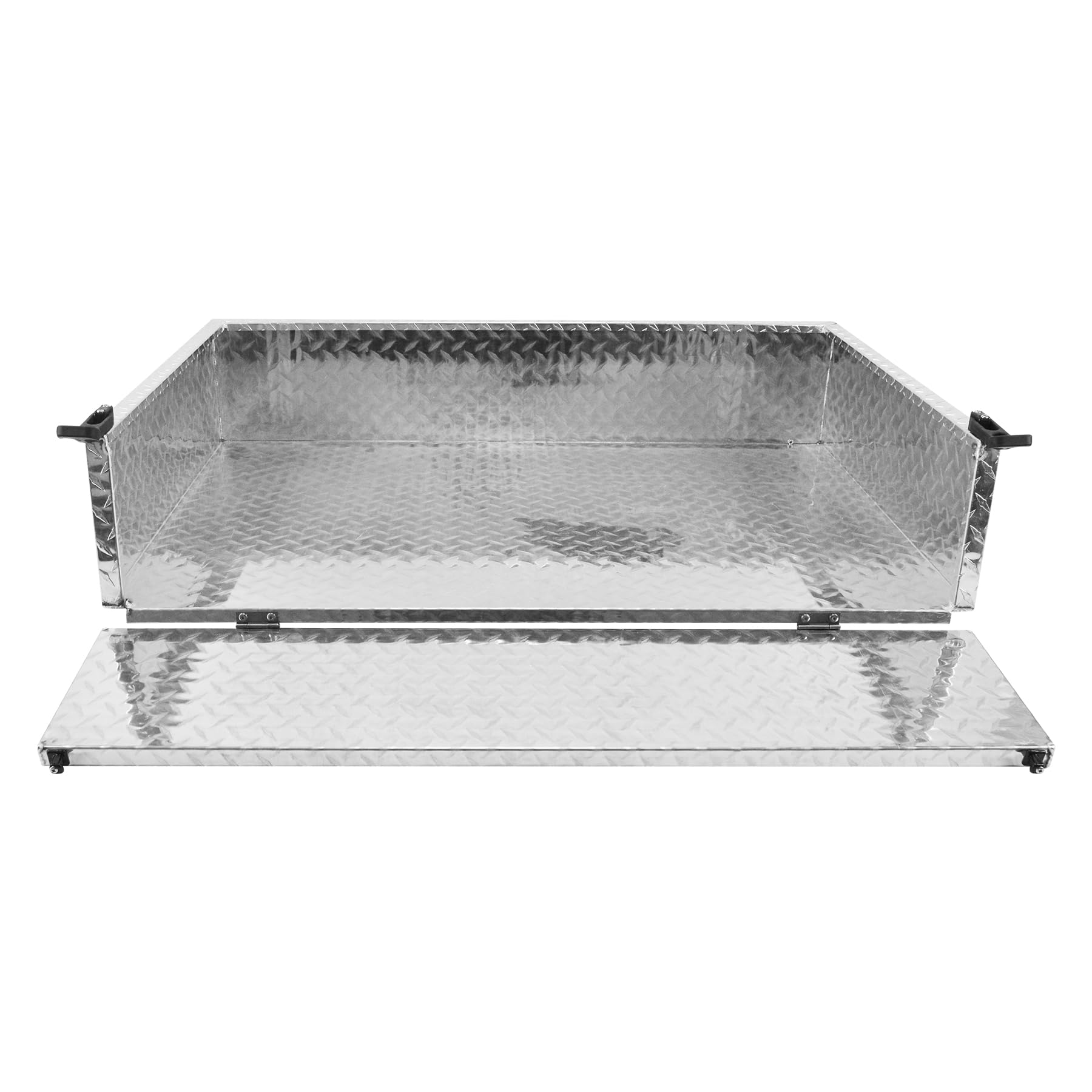 Wózek golfowy Utility Cargo Box Heavy Duty Aluminium Diamond Plate Cargo Box Uniwersalne ładunki Przeciąganie Wózków Golfowych Części Duże Zapakowane Ładunki Łóżko Srebrny