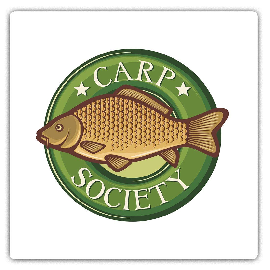 Destination Vinyl Ltd Multi Square Stickers (Set Of 2) 7.5Cm - Carp Society Fish Fishing Box Laptop Tablet Luggage Scrapbook #6673