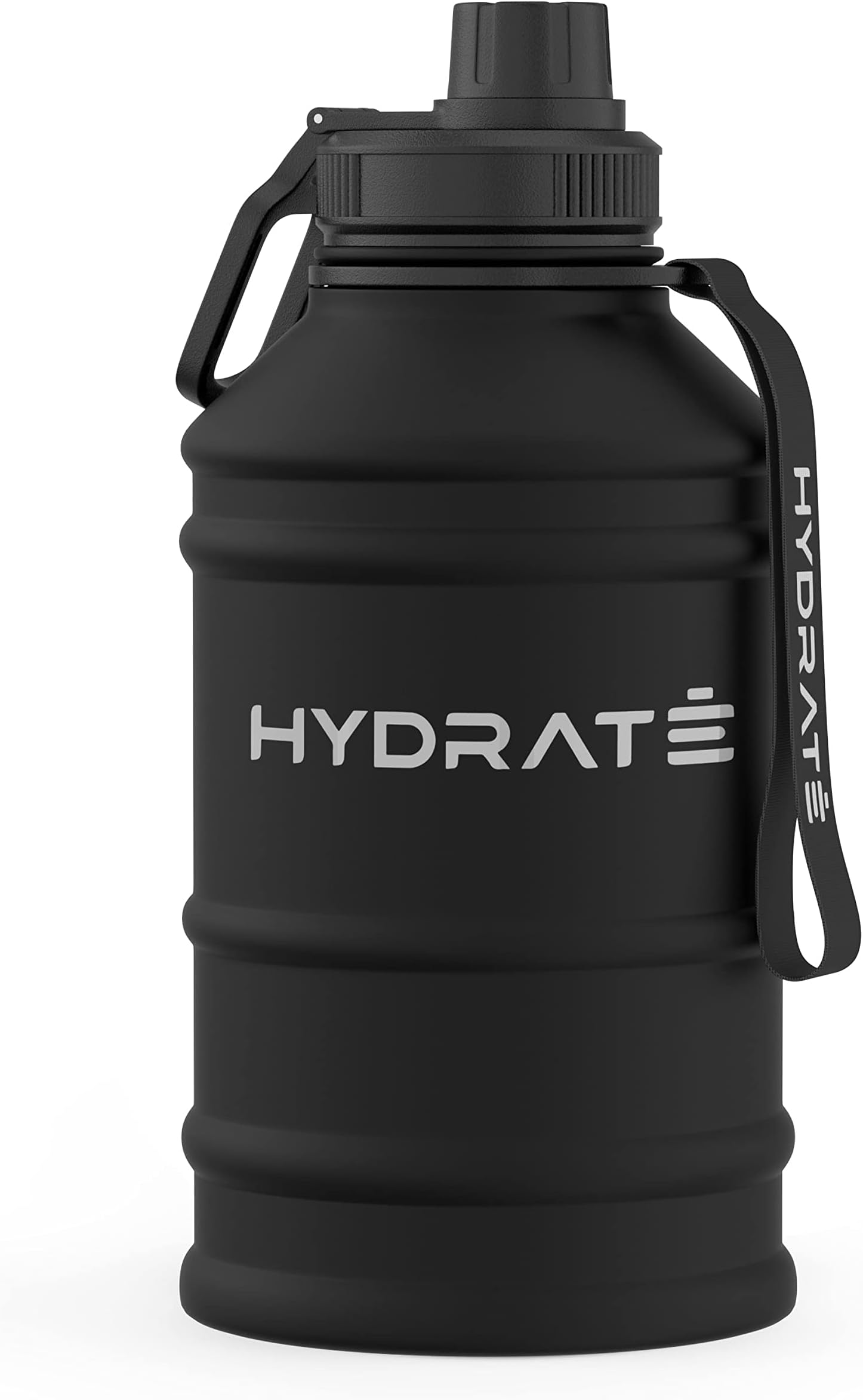 HYDRATE 74 Oz Stainless Steel Water Bottle - BPA Free Metal Water Bottle for Gym, Exercise - Water Jug with Convenient Nylon Carrying Strap and Leak-Proof Screw Cap Water Bottles for Men, Women, Adult