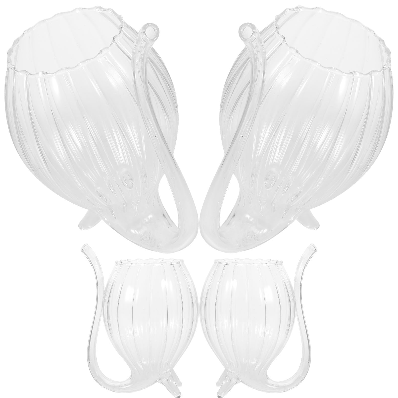 Bicchieri da Design Originale e Funzionale Set 4 Creativi in Vetro Cannuccia per Bevande, per Wine Party