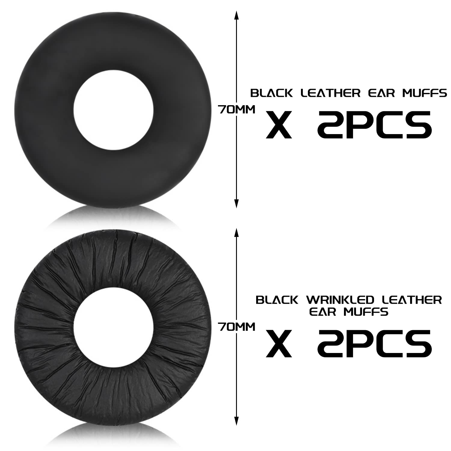 2 Paia Copri Cuffie In Pelle Nera - Cuscinetti Auricolari Per Sony WH-CH500, CH510, Isolamento Rumore