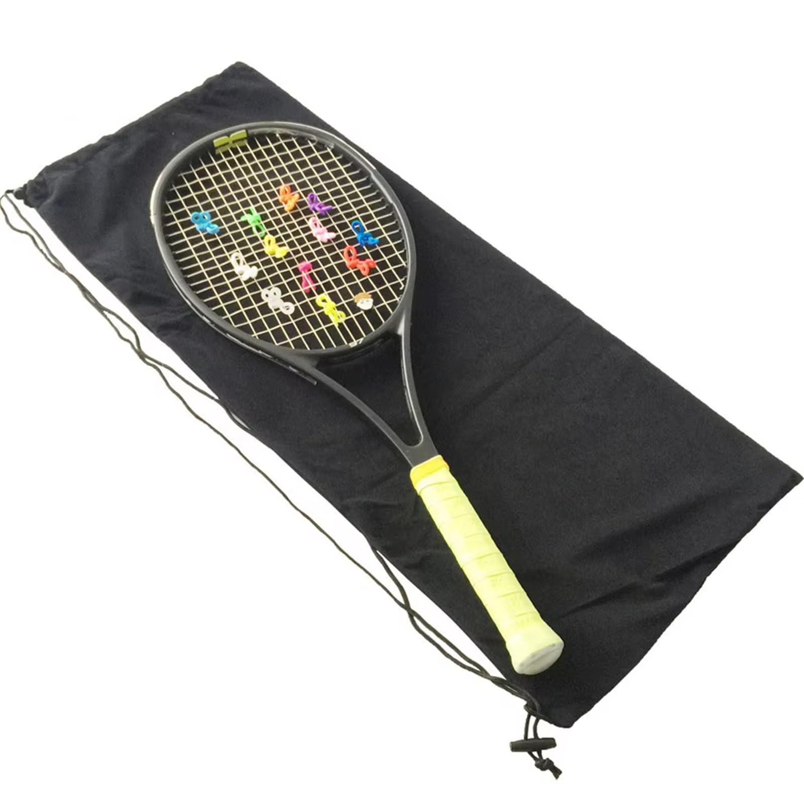 KAIXINXIN Drawstring Pocket Tennis Racket Protective Covers Badminton Racket Velvets Bag Soft Thickened Tennis Racket Storage Bag