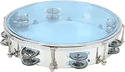 RiToEasysports Tambor de Mão de Metal de Fileira Dupla Com Tom Ajustável, Tambor de Mão ABS para Concertos de Igreja de Todas As Idades, Tamanho de 10 Tamanhos (Azul)