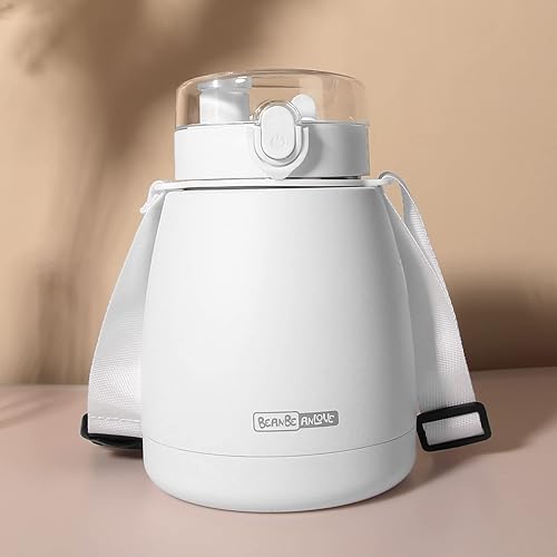 Miniatura 8 de Botella de agua aislada de 32 onzas con pajilla, bonita botella de agua de acero inoxidable a prueba de fugas, regalo para niñas y mujeres, color