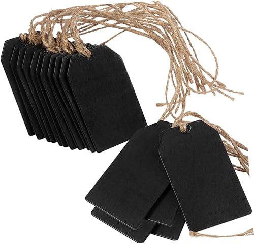 Didiseaon Caballete de pizarra para decoración de Navidad, 20 piezas, letrero colgante de pizarra para manualidades, pequeña pizarra, aserrín,