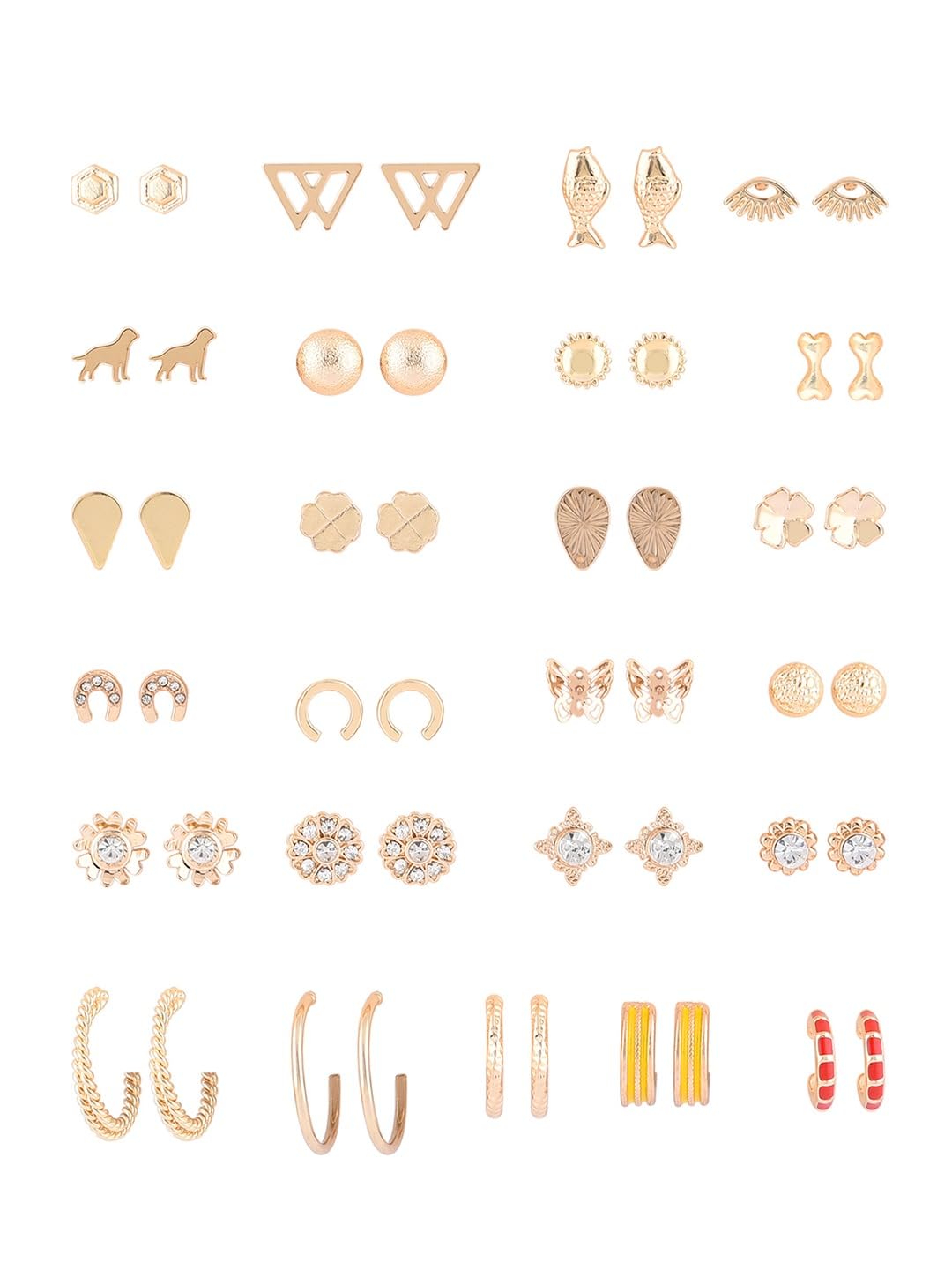 See full amazon price history chart for Zaveri Pearls Combo Of 25 Gold Tone Contemporary Studs & Hoop Earrings For Women-ZPFK18601 Zaveri Pearls Combo Of 25 Gold Tone Contemporary Studs & Hoop Earrings For Women-ZPFK18601 (B0DBQX8QM1) Amazon Price History, Amazon Price Tracker