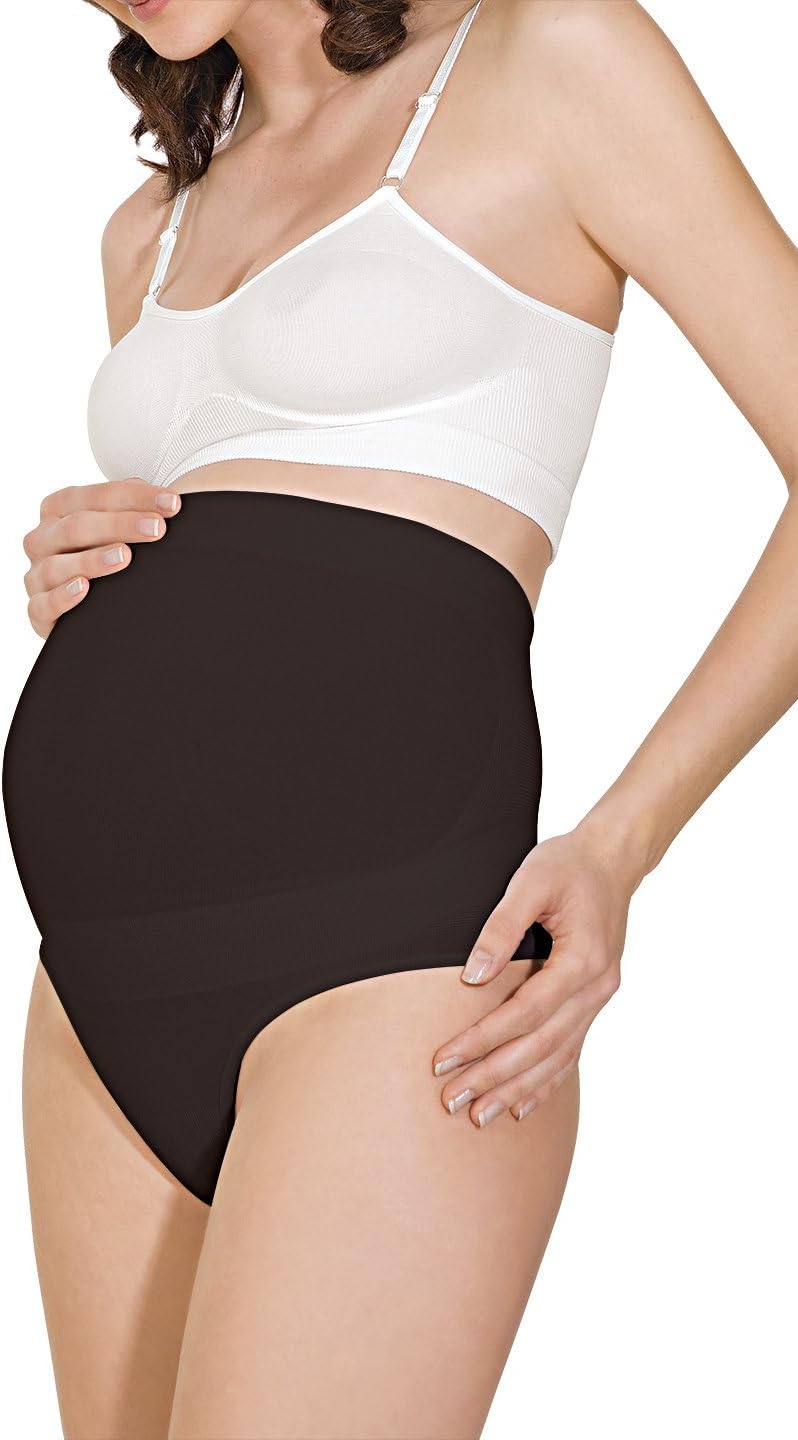 RelaxMaternity 5110 (Black, M) Cotton over the bump maternity thong