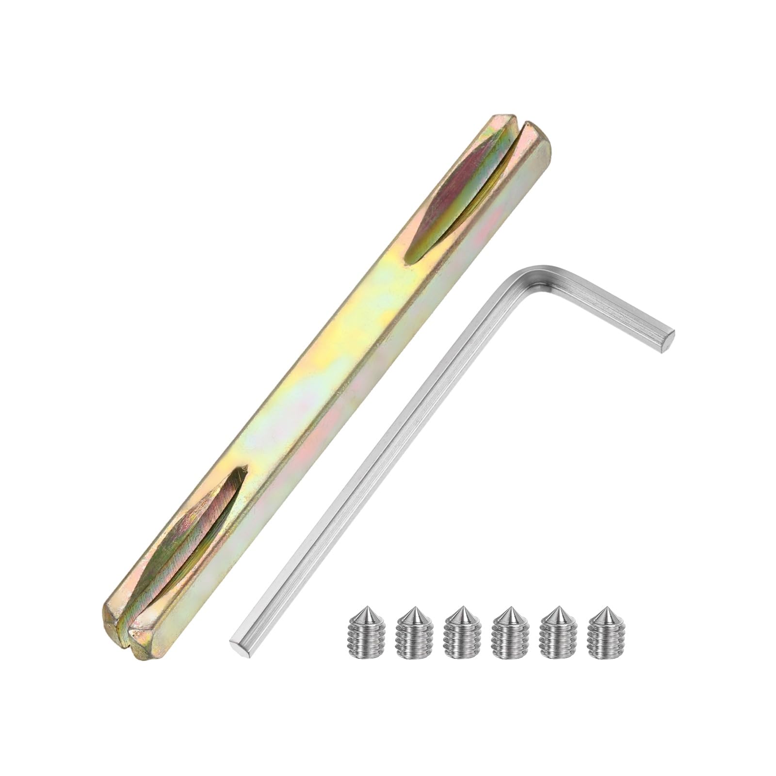 sourcing map Door Knob Spindle,90mm Long Spare w/Hex Screws Wrench,Gold