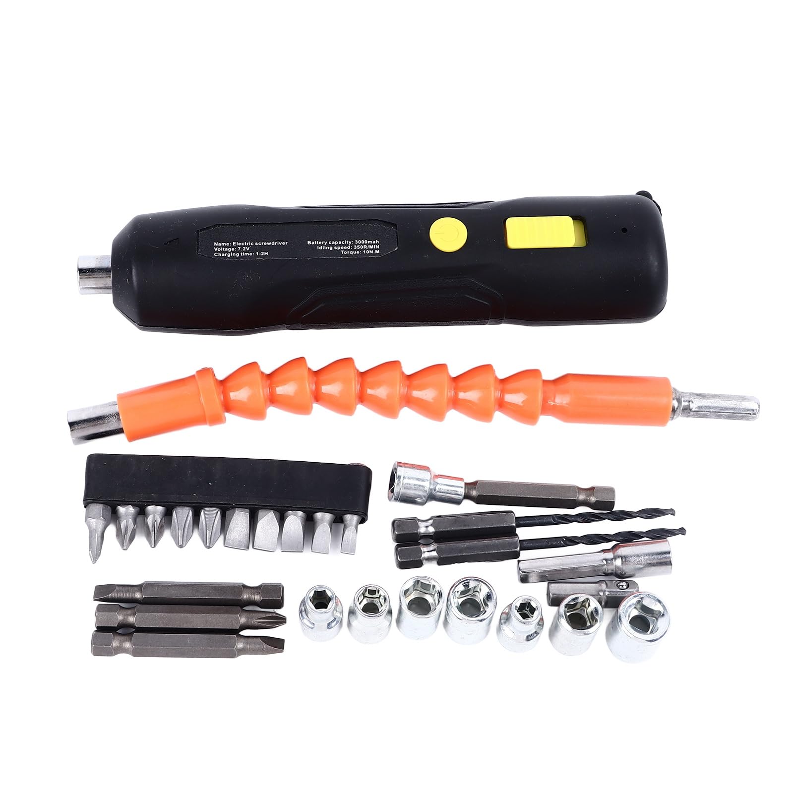 Cordless Screwdriver Rechargeable Electric Screwdriver Tool with Various Bits for Repair Strong Power High Speed Large Torsion for