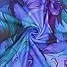 Women’s Floral Tie Dye Sheer Mesh Mini Dress Sexy Mock Neck Split Bodycon Flared Long Sleeve Beach Party Dress Purple