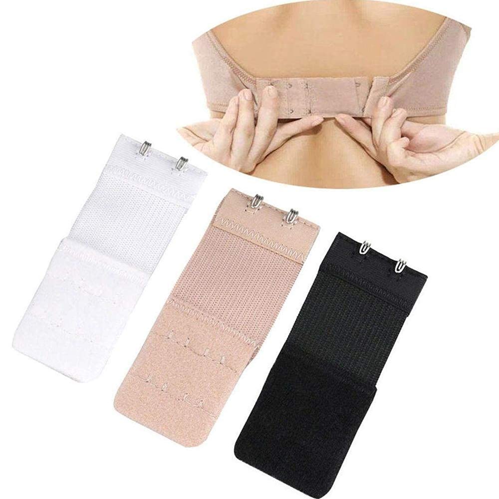 3Pc 2-Hook 2-Eye Adjustable Extra Elastic Women Bra Extender Comfort Straps Useful Pregnancy Accessories (Assorted Colours)-image-31