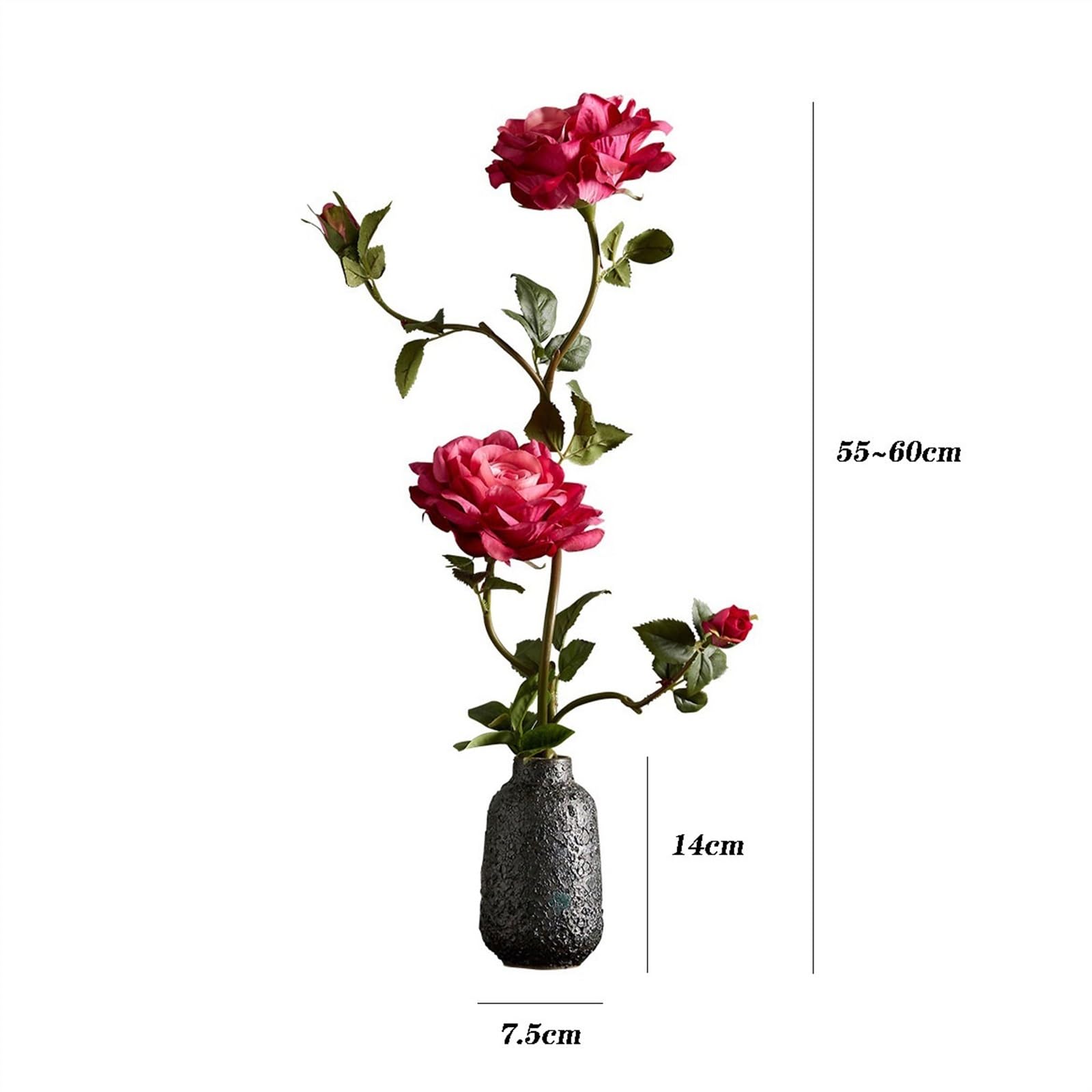 Fiori Artificiali Simulazione di Alta qualità Composizione Floreale Centrotavola Decorazioni Rose Bouquet di Fiori Finti con Vaso in Ceramica Fiore Finto(Orange)