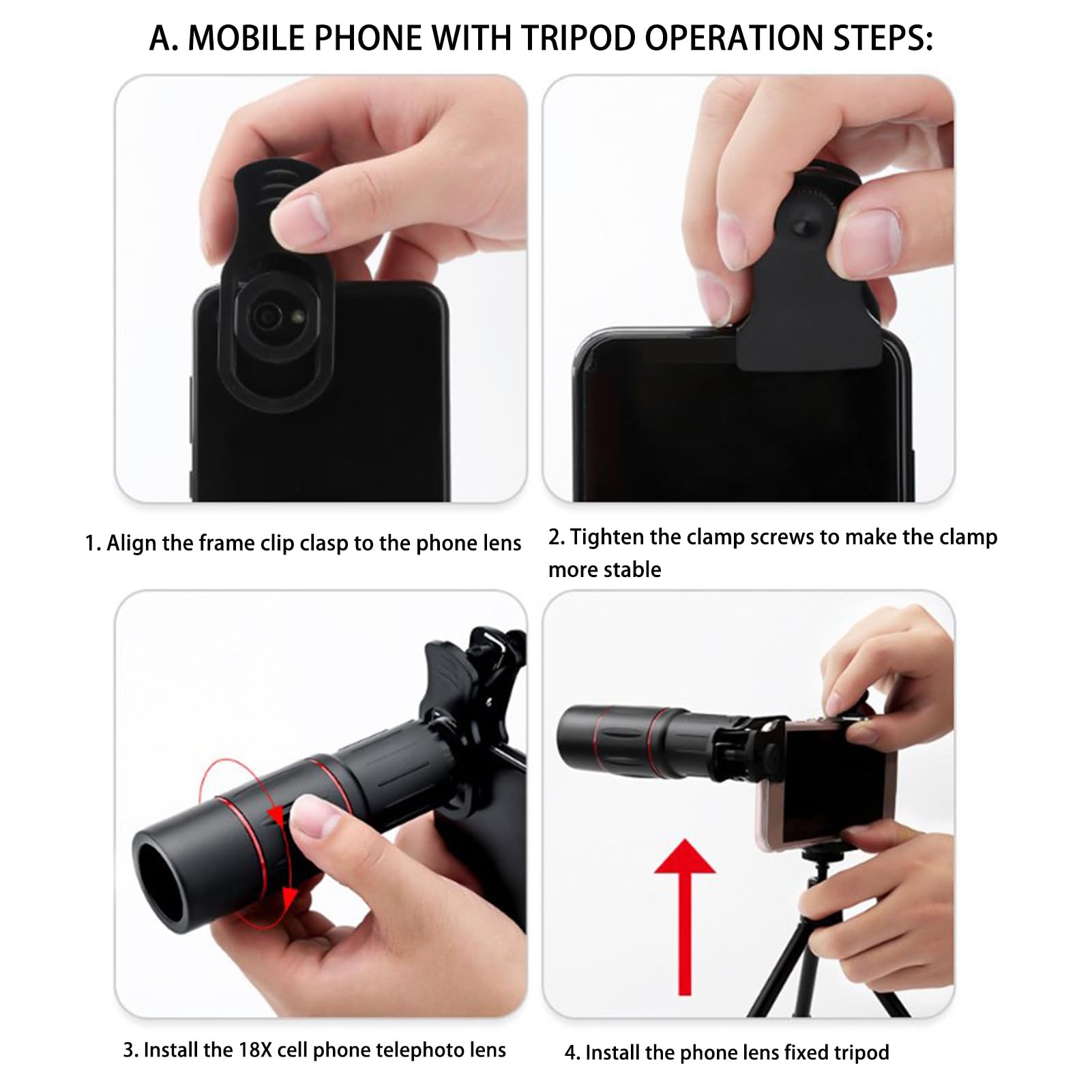 Lente Telefotografica 18X HD per Telefono Cellulare - Dettaglio