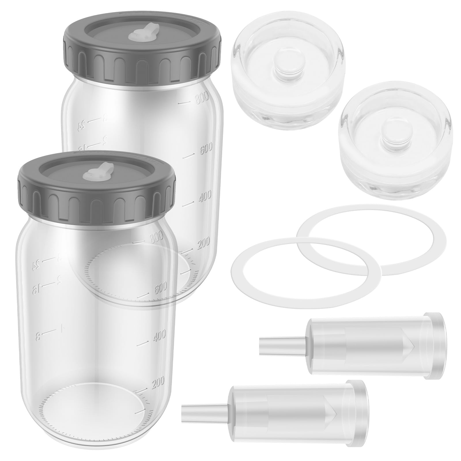 Cbwerbb Style 2 2 Pack Glass Fermentation Jars With Airlocks And Screw Lids,Sauerkraut Fermenting Jar Sourdough Starter Jar For Kombucha Kimchi Kefir Pickle Wide Mouth Mason Jars(Style 2)