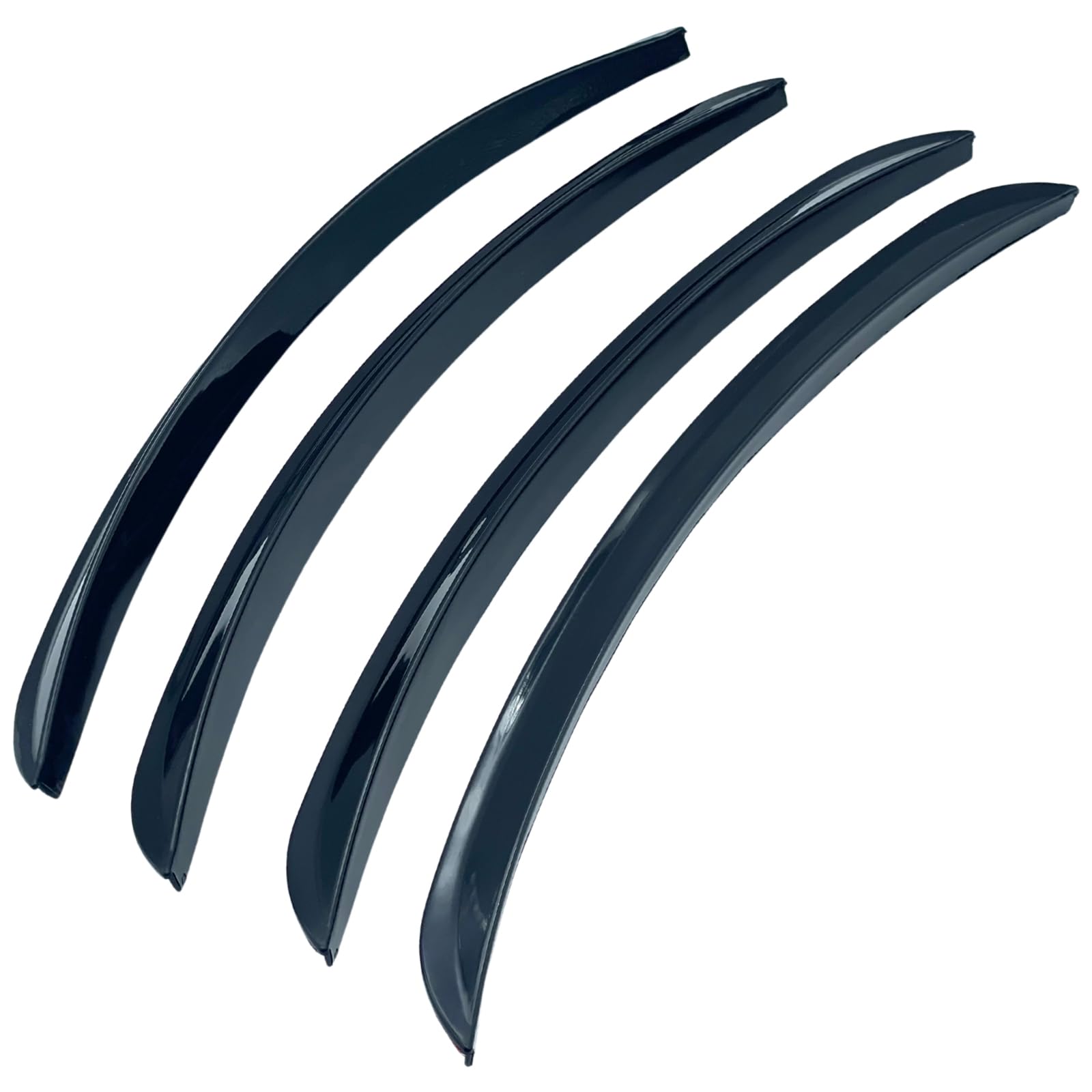 オーバー フェンダー モール 汎用 出幅 15mm ハミタイ 泥除け 対策 PVC 4本 セット 黒 (ブラック, 43cm)