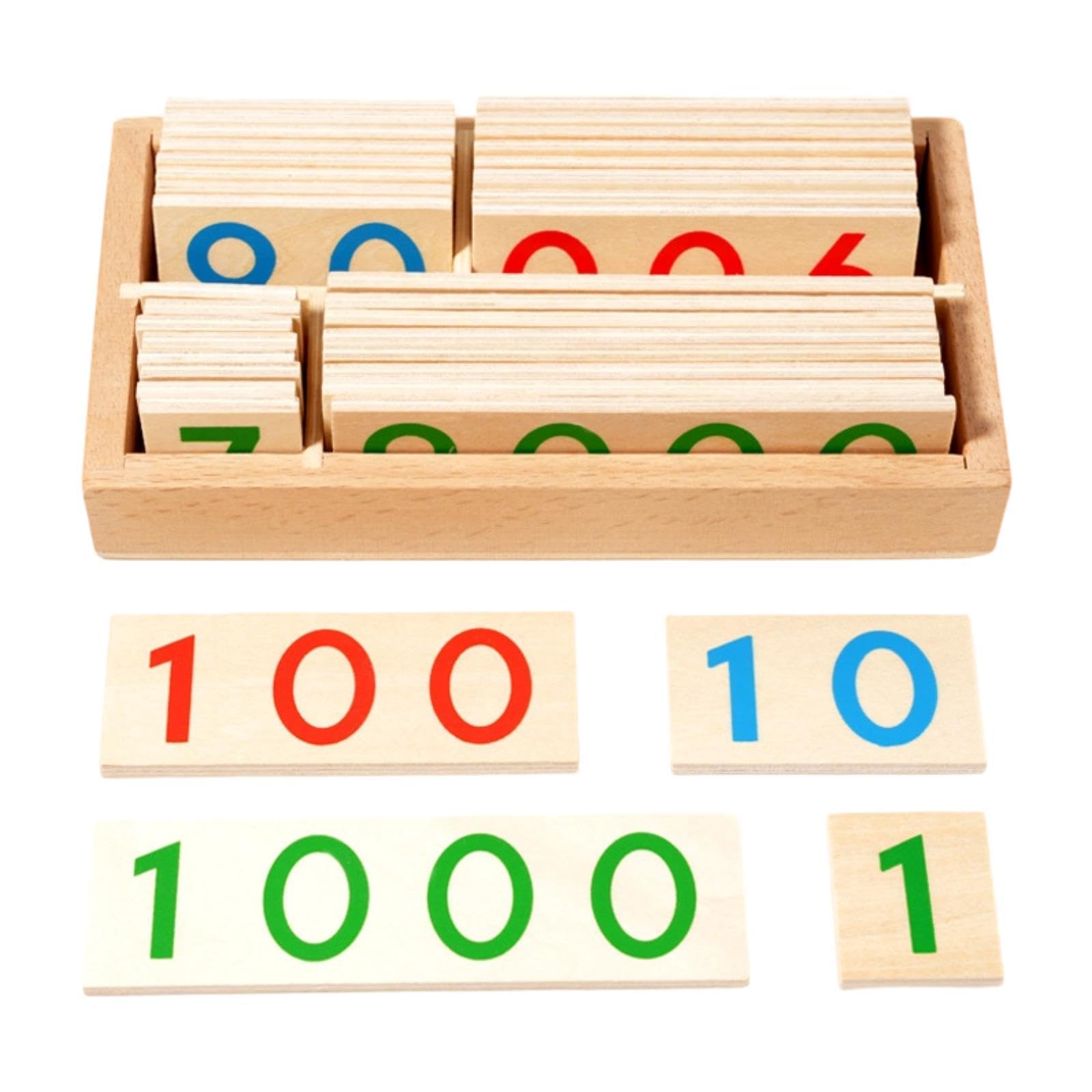 Numero Carte Apprendimento Set Carte Educative Prescolari in Legno Strumento Didattico Conteggio Manualità Adatto per Bambini Insegnanti Casa Scuola