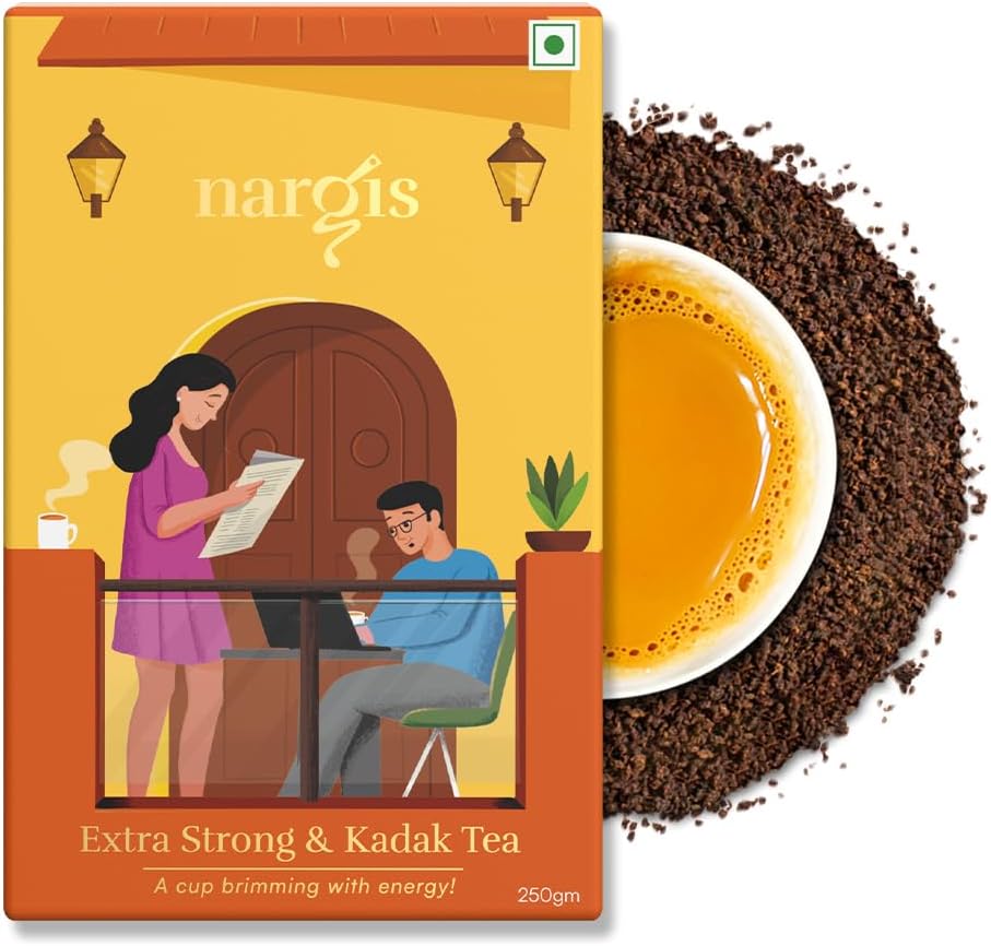 Nargis Tea Premium Chai 250gm | Extra Strong & Kadak Chai | Fresh Handpicked Assam Tea Leaves | Luxury Experience for Tea Connoisseurs | No Extra Ingredients