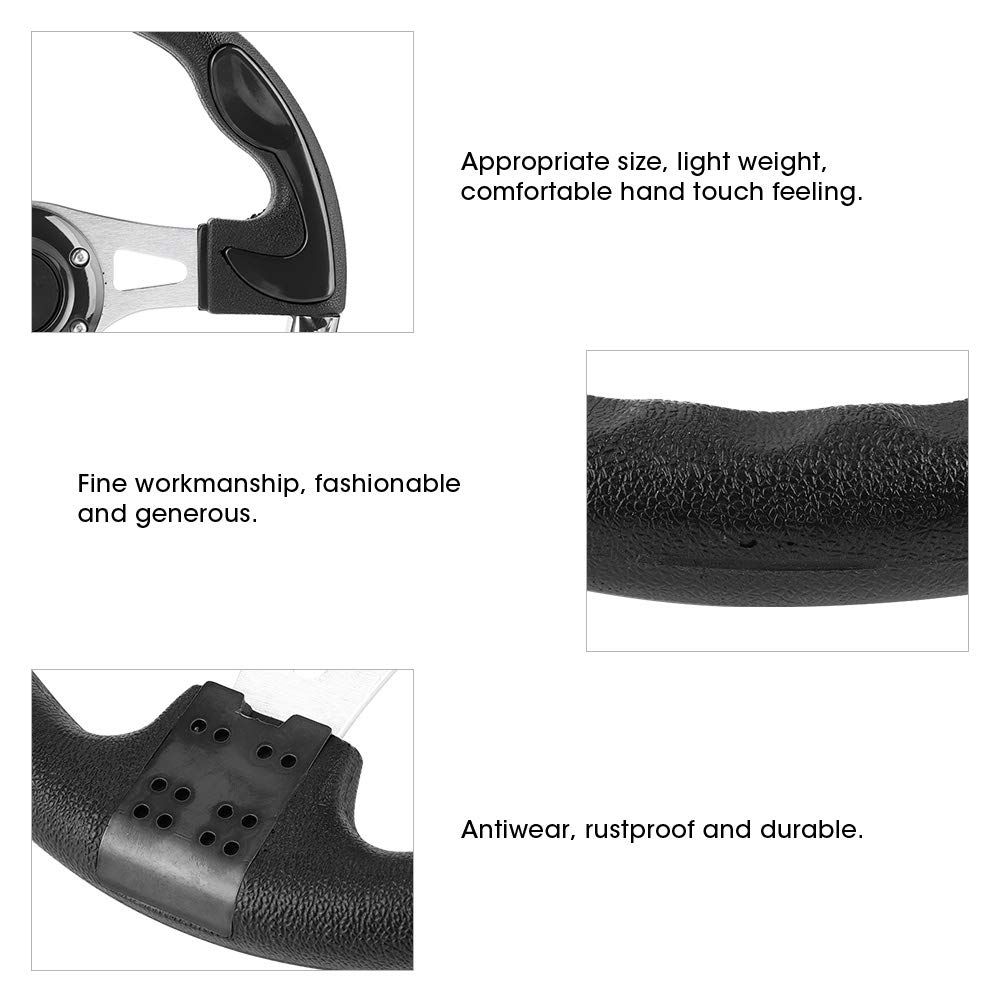 Volante da Corsa, Volante Sportivo per Auto da 320 Mm/12,5 Pollici con Pulsante Clacson Parti Modificate Automatiche Universali(Nero)