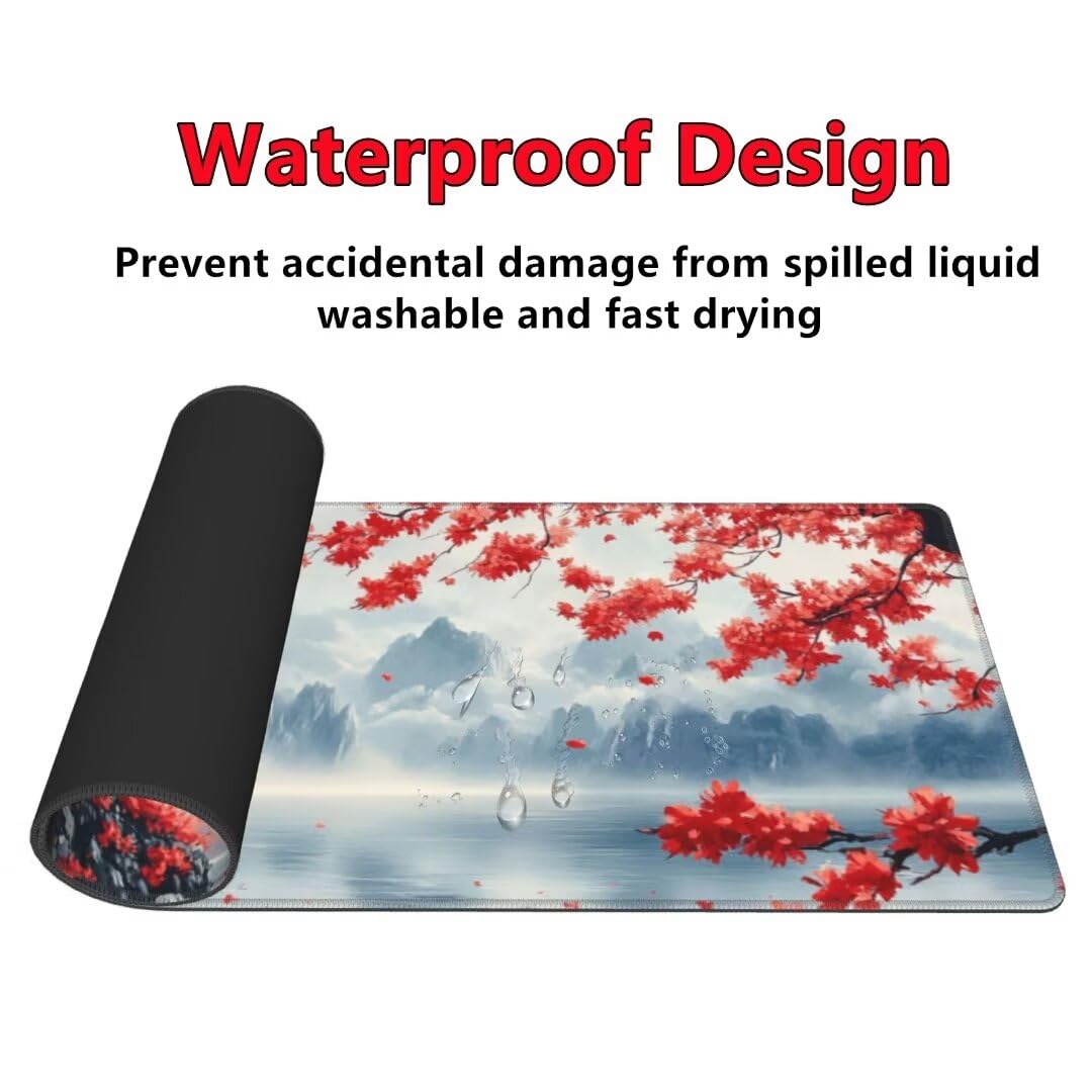 Gaming Mauspad XXL China Großes Mousepad 1200 * 500mm rutschfeste Schreibtischunterlage Japan Mouse Pad mit Vernähte Kanten Verbessert Desk Mat Mauspad Groß Geschwindigkeit und Präzision für Gaming