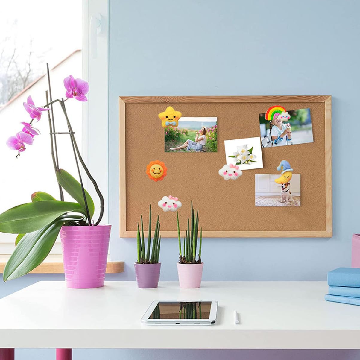NUOBESTY 90stücke -Dekoration Push Niedliche Resin-memo-pinnadeln Mond Sternen Regenbogen Und Wolken-Designs Für Corkboards Und Zuhause