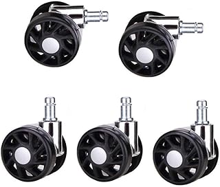 Ruedas giratorias para sillas de oficina de 60 mm ruedas giratorias de goma ruedas de repuesto rodillos suaves y seguros herrajes para muebles (5 piezas)