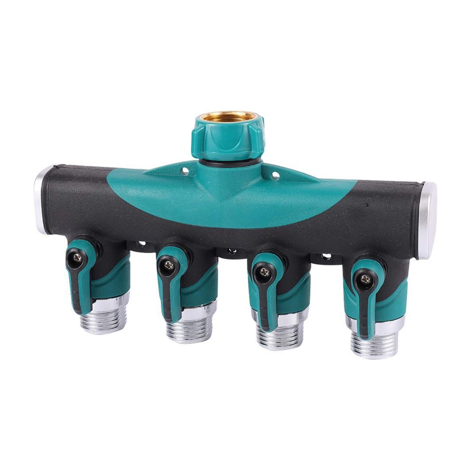 Interruttore della valvola a sfera 3/4 "Irrigazione Deviatore in metallo da 1 a 4 Valvola Raccordo per tubi Distributore Acquario Valvola Acqua Americana Filo standard 1 pezzo
