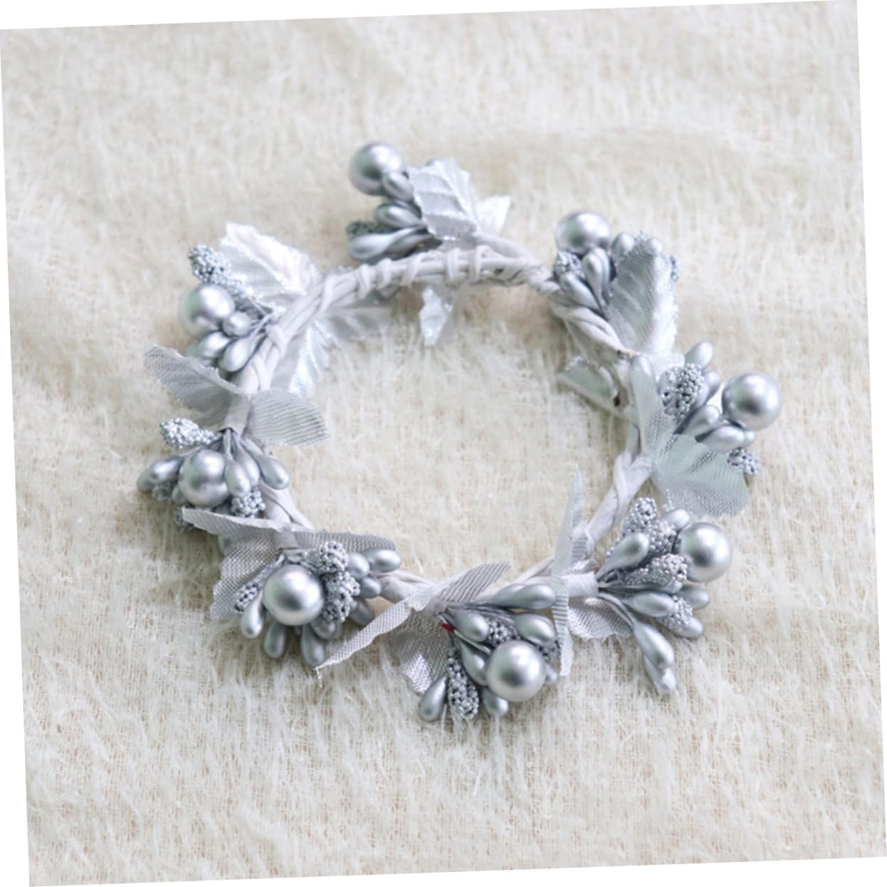 Ciieeo 5 Ensembles Ronds De Serviette Baies Ronds De Serviette en Or Décor Bling Décoration De Noel Decor Noel Boucles De Serviette Baies Couronne Décorative Fil De Fer 4 Pièces * 5