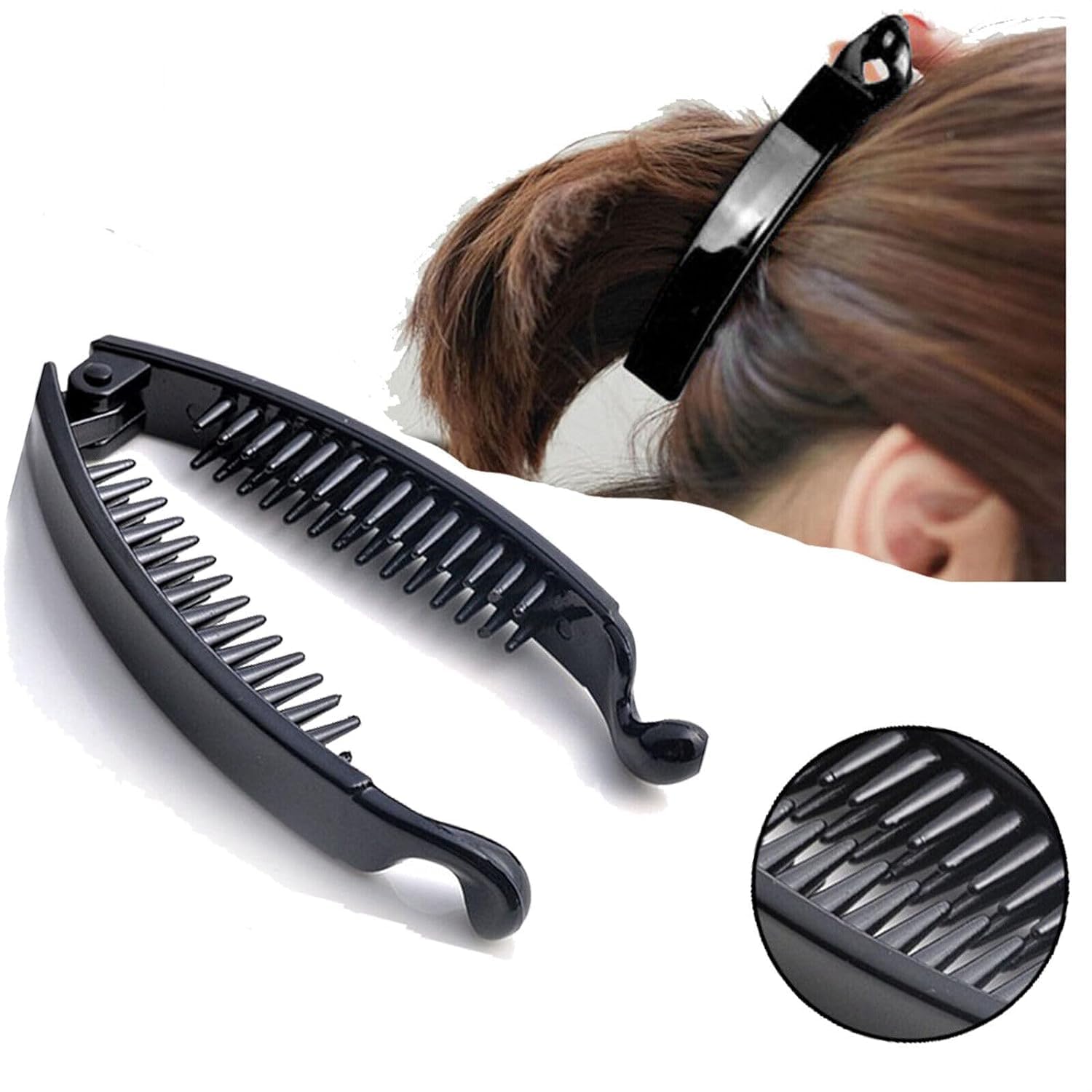 1Pc Black Woman's Banana Hair Clips Twisted Clips Hair Clips Hairpins Hair Accessories, 1 count (Pack of 2) - Image 2
