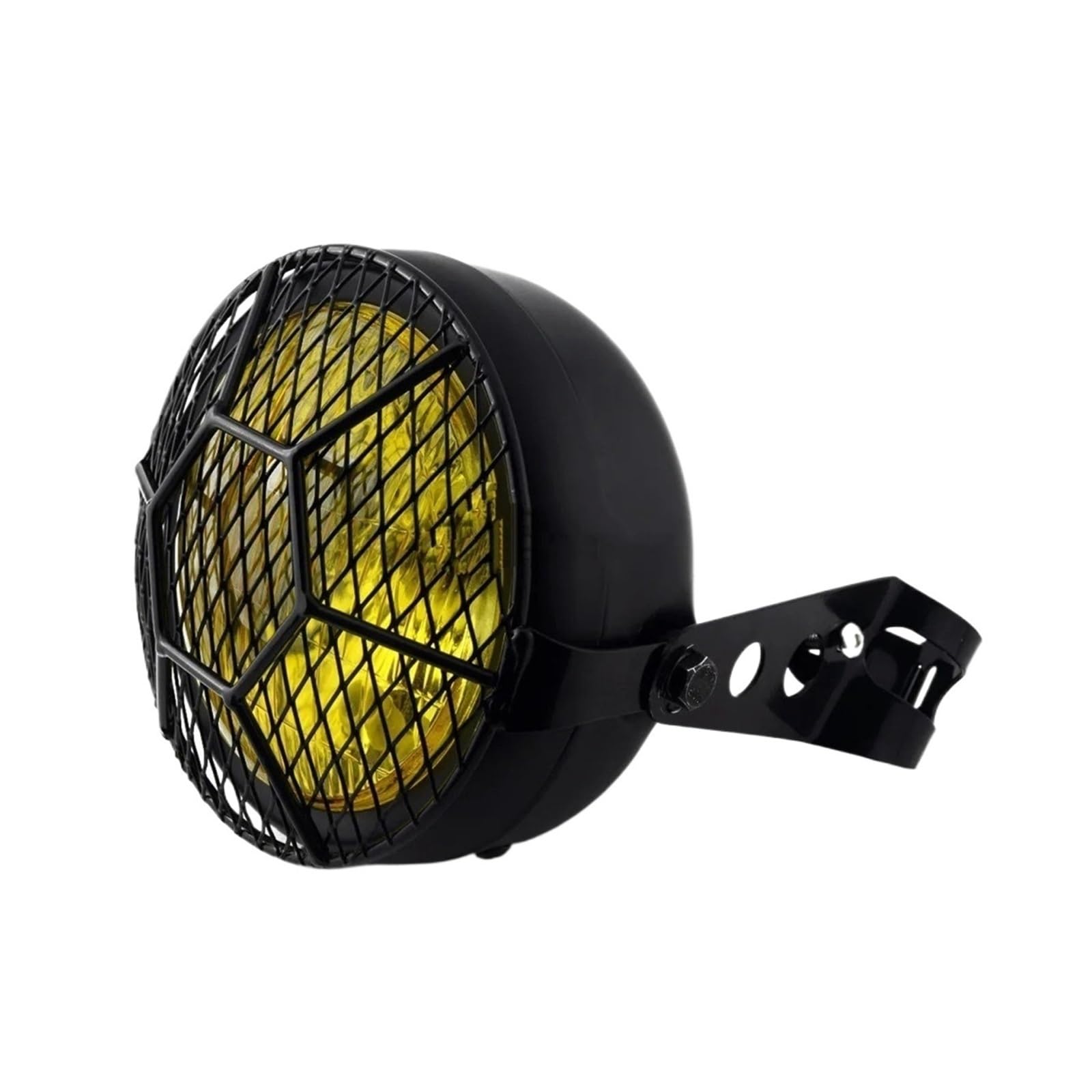 Faro Faro Anteriore Per Moto Retrò 35W Alogeno Griglia Metallica Con Staffa Kit Di Montaggio Maschera Gruppo Ottico Anteriore Moto(5)