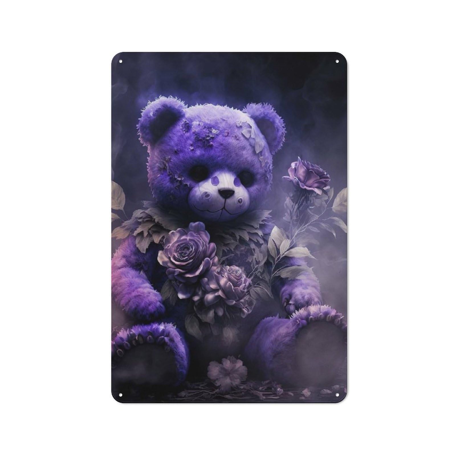 Junmoney Undead Teddy Bear Tin Wall Plaque 30X20cm With For Pub Or Café, For Hospitality Wall Decor Collectors