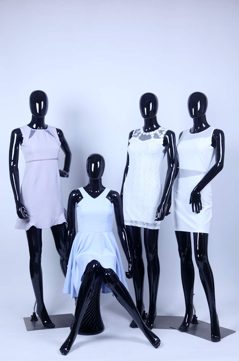 FA-6B Mannequin de vitrine moderne assis et abstrait Noir brillant