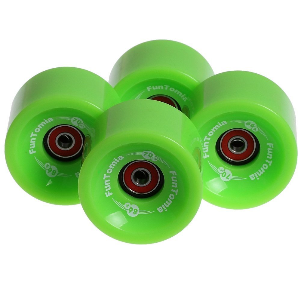 FunTomia 4 ruedas para longboard/monopatín, 70 x 51 mm, 80 A, incluye rodamientos Mach1