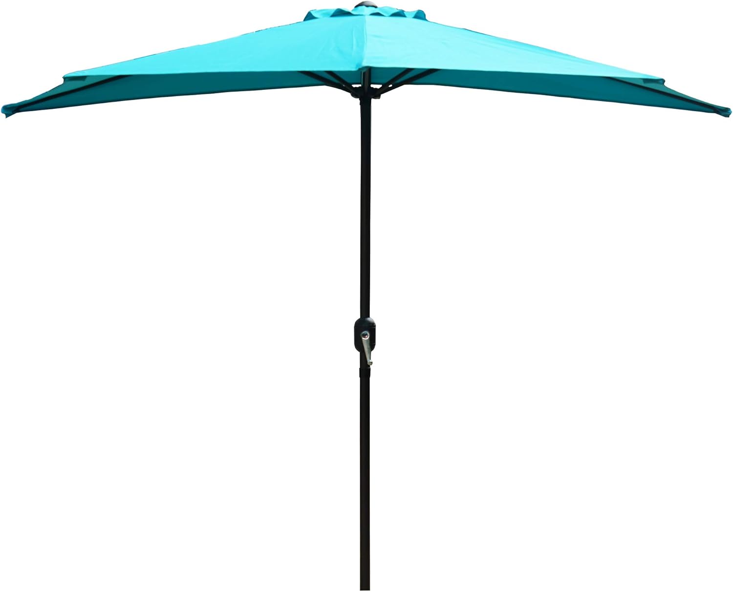 Kozyard 9 Ft Half Round Outdoor Patio Market Umbrella with 5 Ribs for Balcony Deck Garden or Terrace Shade