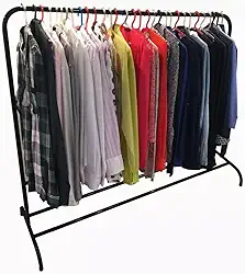 Arara para Roupas com Sapateira - 100% Aço - Suporta 90 Cabides - 135cm Altura (Preta)