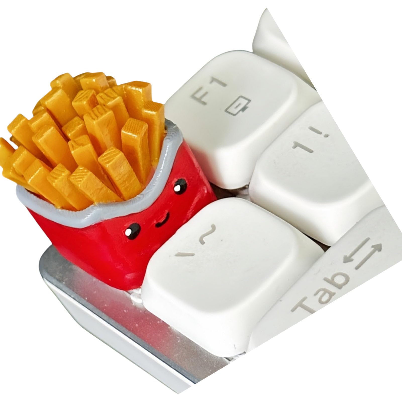 Jazuaiao 3D Food Shaped Resin Keycaps Burger Fries Hotdog Design Texture for Mechanical Keyboards with Keycap Food Shaped Keycaps Collection