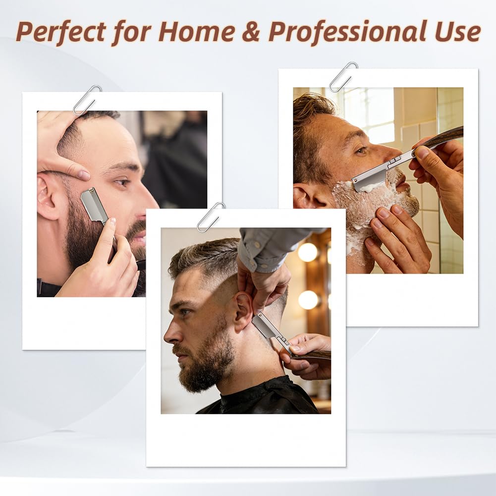 Beugo Navaja de Afeitar Hombre, Straight Edge Razor Barber, navaja de barbero, Cuchilla de Afeitar de Barbero Acero Inoxidable, Kit de Afeitado Clásico para Barba y Bigote con bolso PU — view 6