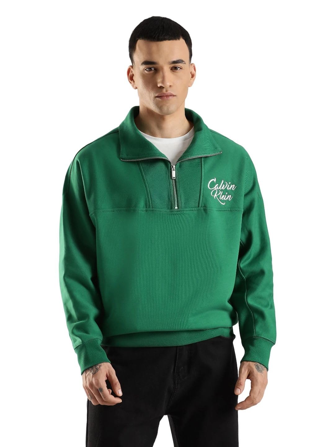 calvin klein jeans Embroidered Logo Relaxed fit Cotton Sweatshirt-picture-18