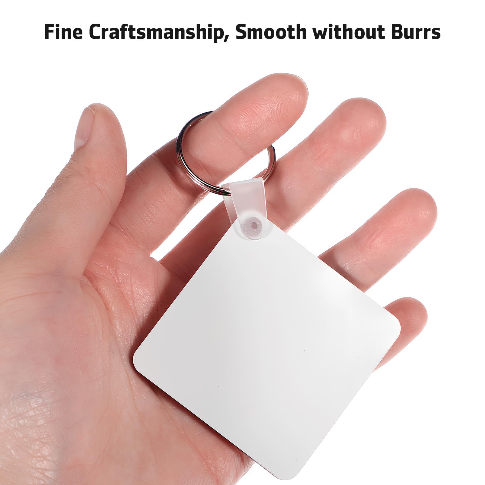 Llaveros Cuadrados sin Bordes Ásperos de Acrílico Set de 40 para Sublimación y Doble Cara, Ideales para Decoración y Uso Empresarial
