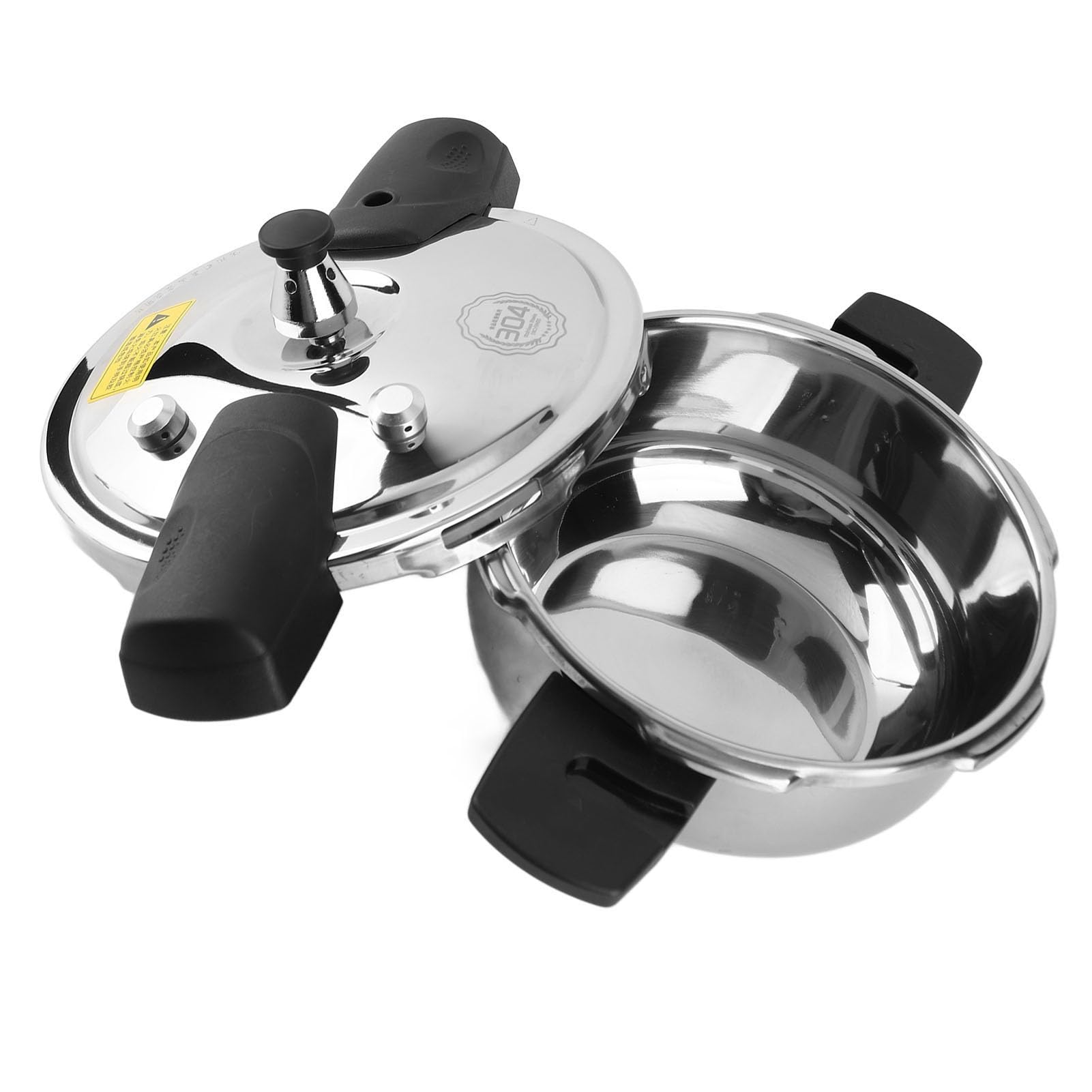Mini olla a presión de 1.8 litros/1.6 cuartos de galón, olla a presión pequeña, olla a presión de acero inoxidable 304, mango doble seguro a prueba de explosiones apto para cocina de inducción 5