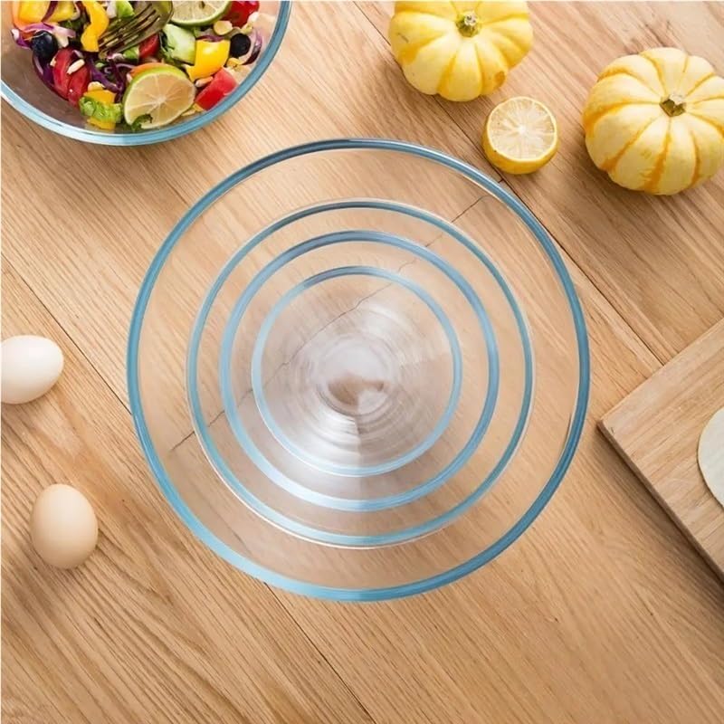 Rührschüssel-Set aus Glas, Salat-Servierschüssel, ofenfest, transparent, Trifle-Punschschale for Backen, Mischen, Servieren von Desserts, langlebig, kratzfest, unverzichtbar for die Küche(2100ML)