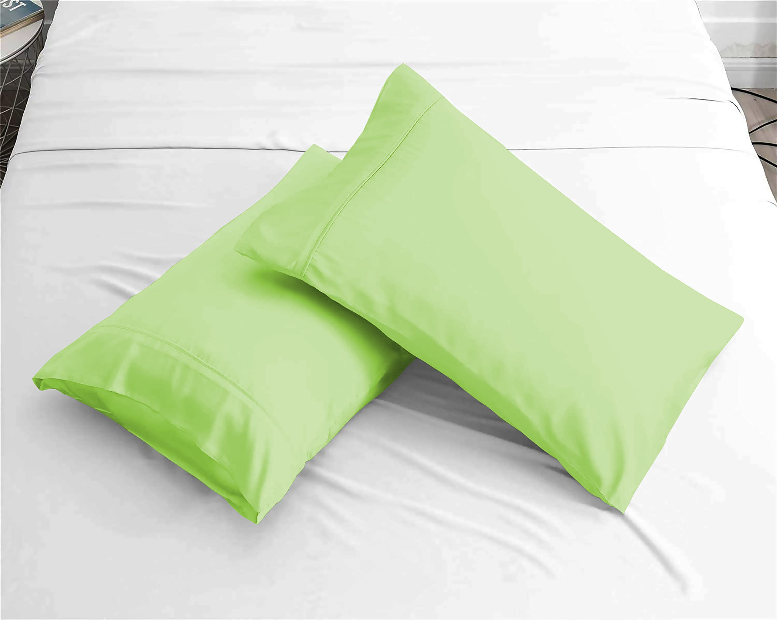 Day Care - Premium 400-Thread-Count 100% Egyptian Cotton Pillow Cases - Breathable Soft Smooth Sateen Weave, Extra Long Staple Cotton Pillow Covers Lime Green (20"x40") Set of 2 (B0BWNB4N81) Amazon Price History, Amazon Price Tracker
