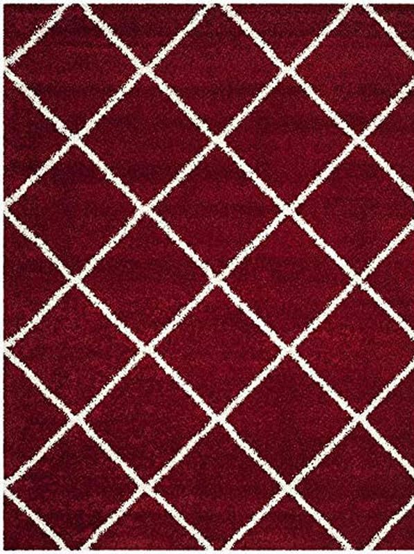 Image of Carpet for Living Room, Bedroom and Hall Handmade Microfiber Cozy Soft and Fluffy Shaggy Area Rug with 2 inch Thick Anti Skid Carpet [9x12 Feet Red Box]