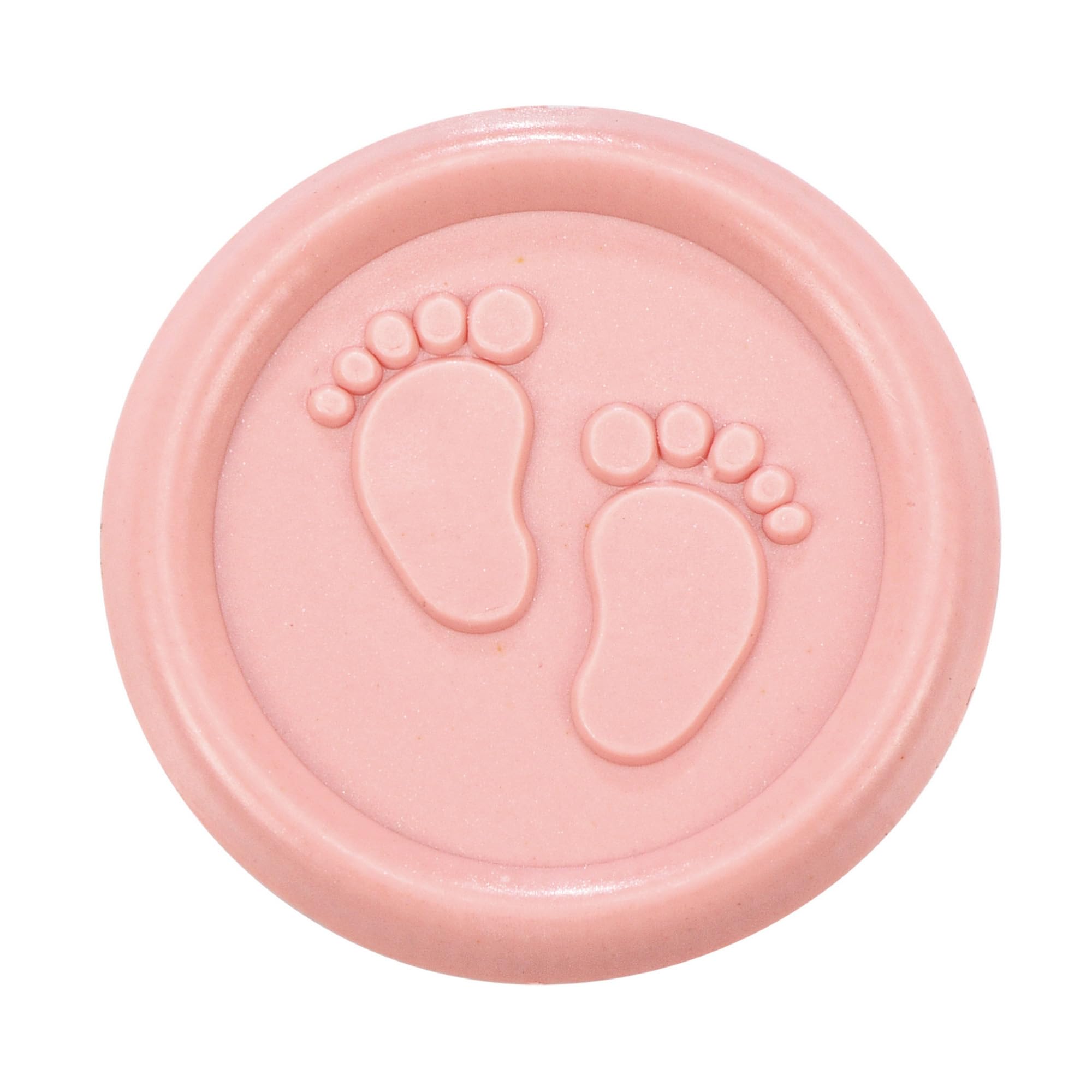 Yoption Baby Footprints Wax Seal Stickers, 50 Pack Dusty Pink Envelope Seal Stickers Self Adhesive for Baby Shower Party Invitations
