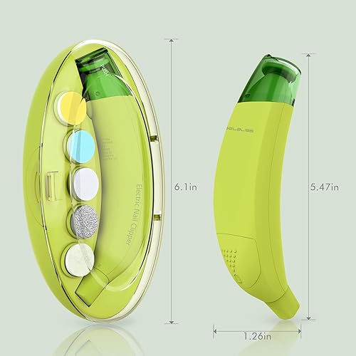 Miniatura 7 de ANGELBLISS - Cortador de uñas eléctrico para bebés, con cubierta de molienda y luz LED, kit de lima de uñas para recién nacidos, niños pequeños o