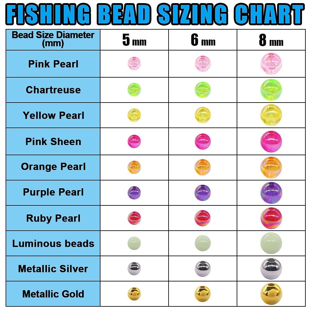 Amazon.com : XFISHMAN-Fishing-Beads-for-Fishing-Rigs-Lures -Salmon-Trout-Steelhead-Beads-Saltwater-Freshwater-Bead-5mm 6mm 8mm  Assorted : Sports & Outdoors