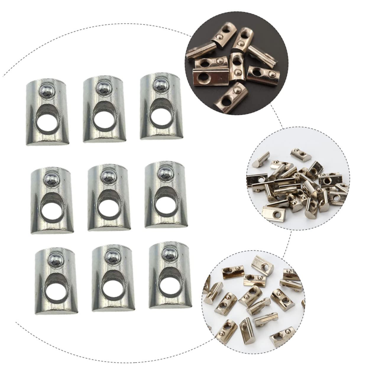 Garneck 200pcs Carbon Steel Plated Spring for Aluminum Profile -Resistant Fasteners for Secure Assembly and Versatile Use