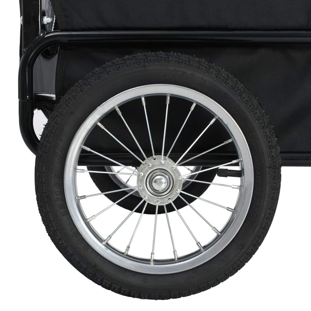 2-in-1 Tier-Fahrradanhänger und Jogger, Faltbar Hundeanhänger, Hunde Fahrrad Tier Anhänger, Oxford-Gewebe mit Stahlrahmen, Rot und Schwarz 135 x 56 x 97 cm (L x B x H)