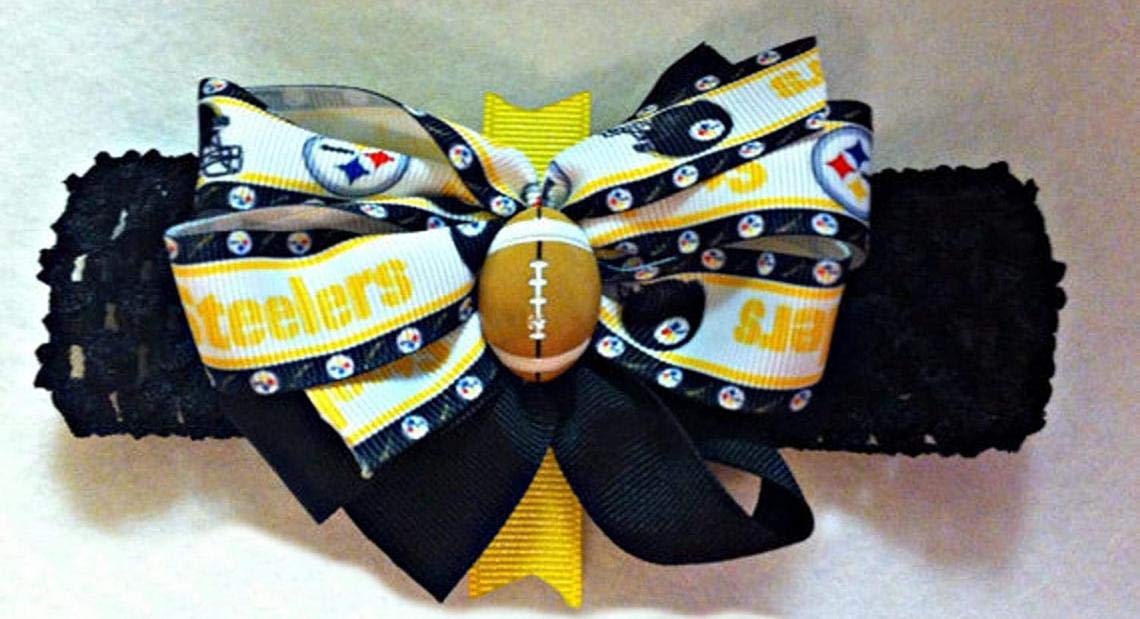 Steelers Baby Girl Boutique Bow Crocheted Headband