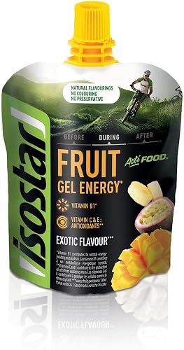 ISOSTAR – Gel Actifood saveur Fruits Exotiques – Gel Énergétique Sport avec Gluc
