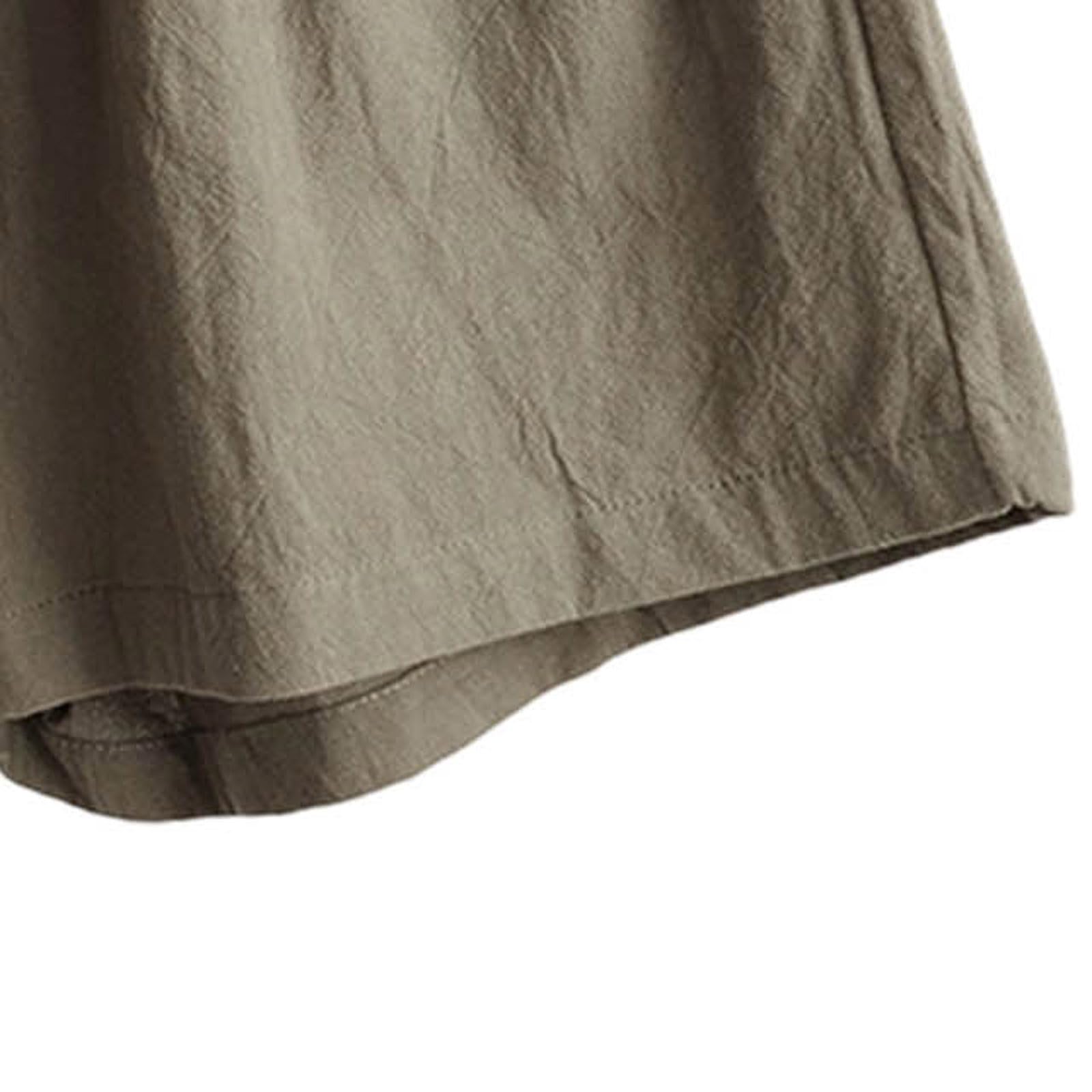 Shorts for Women Drawstring Elastic Waist Casual Bermuda Short Wide Leg Crop Pants Comfort Loungewear Beach Vacation — view 4